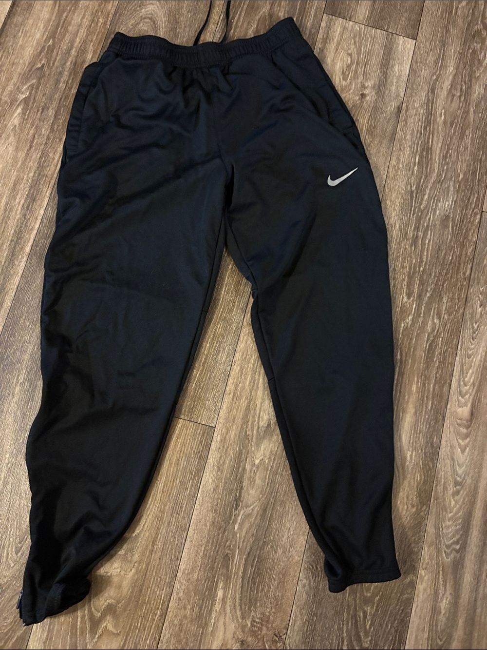 Nike Black Youth Dri-FIT Joggers with Silver Swoosh